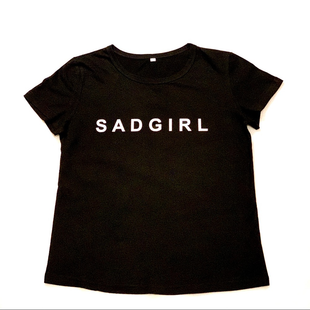 Alien Mood Sad Girl Black T-Shirt